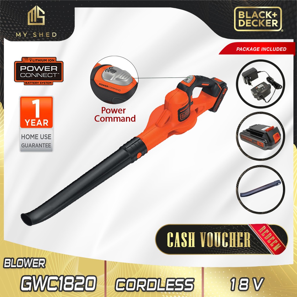 BLACK DECKER GWC1820PCF B1 18V Power Boost Blower With 1pc