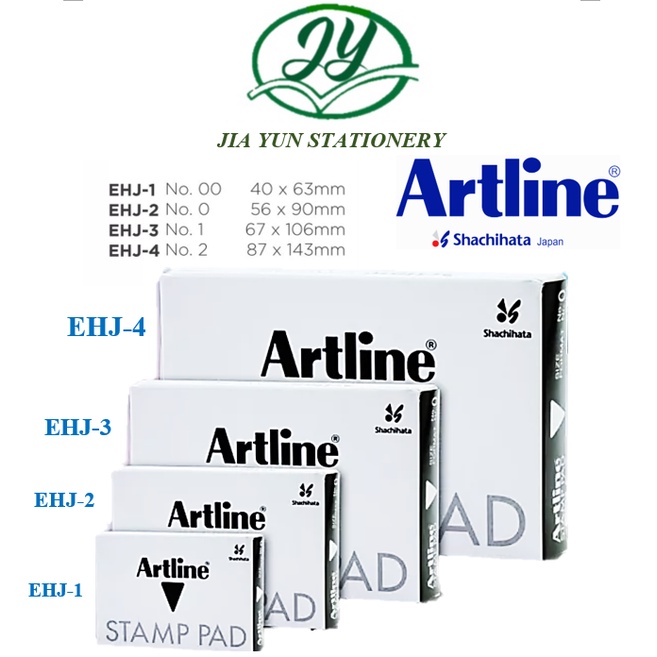 Artline Stamp Pad No. 00 EHJ-1, No. 0 EHJ-2, No. 1 EHJ-3, No. 2