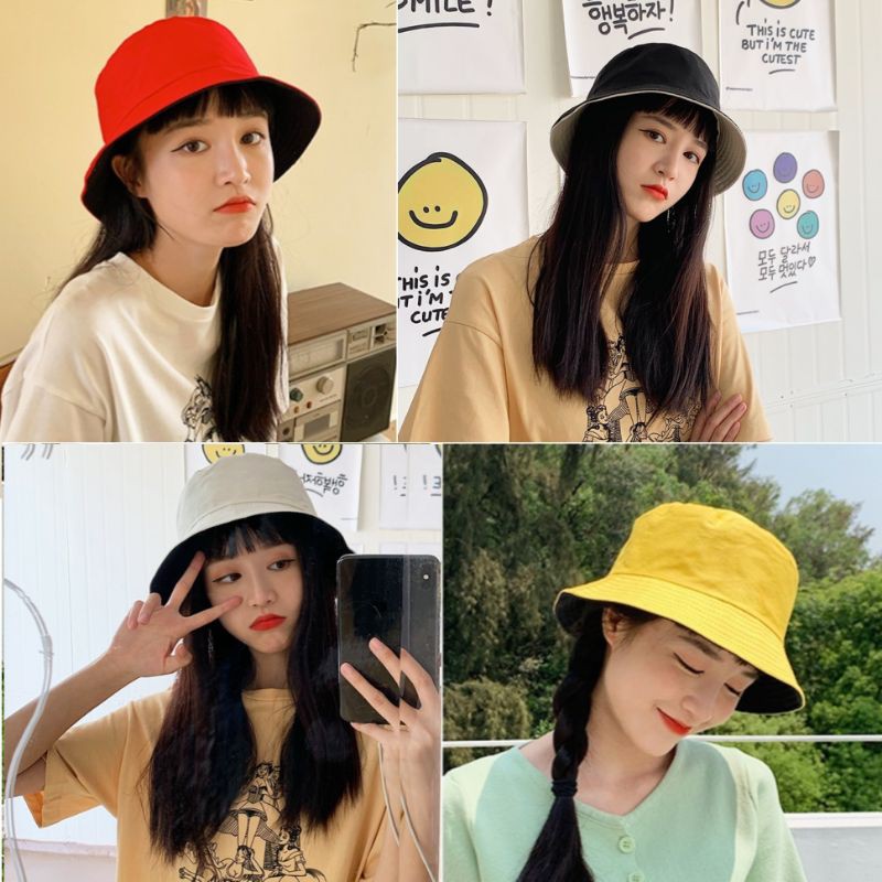 DOUBLE-SIDED FISHERMAN HAT KOREAN FASHION CUTE SUN HAT