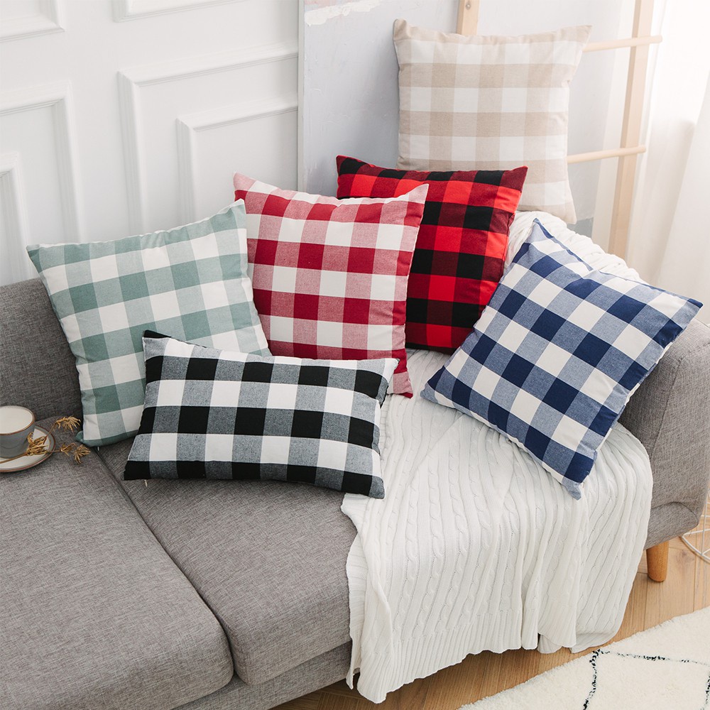 Plaid cushion outlet covers