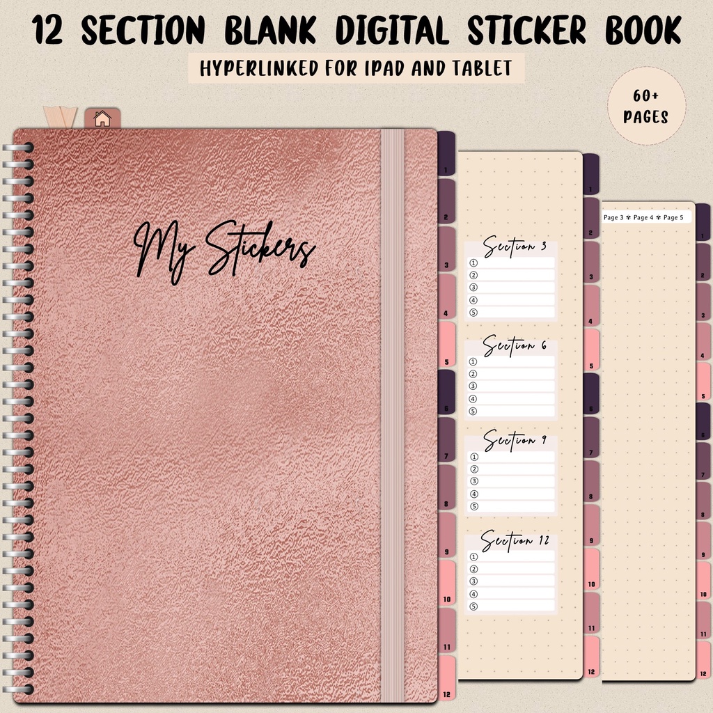 Blank Digital Sticker Book, Goodnotes Digital Planner Stickers