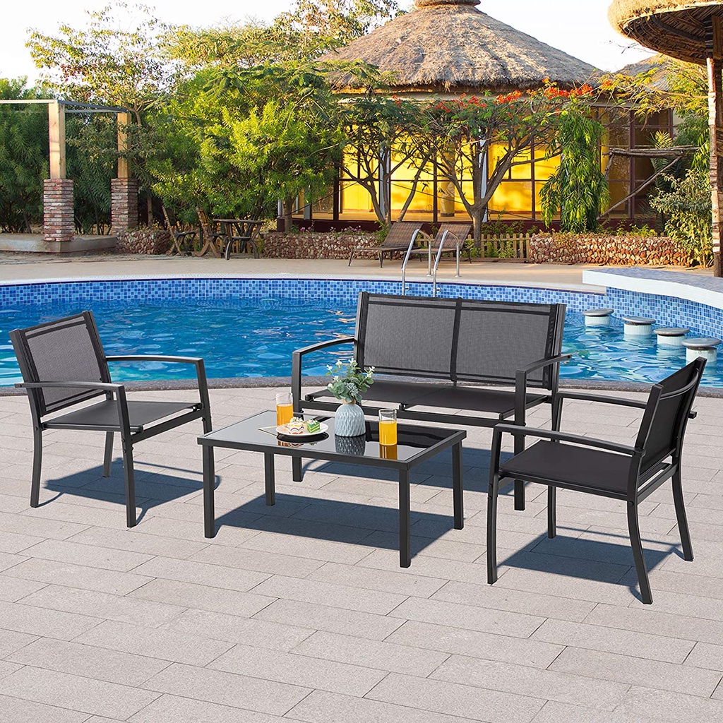 4 piece discount metal patio set