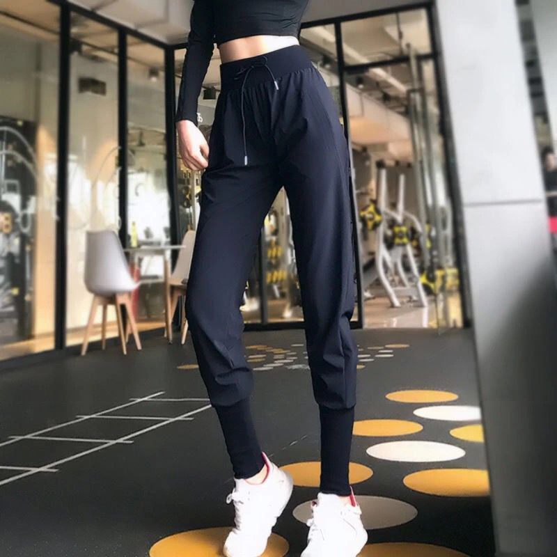 Women Gym Loose Fitness Pants Tie Feet Dance Yoga Trousers Pocket Workout  Running Sports Harem Pants Quick Dry Sports Wear - AliExpress