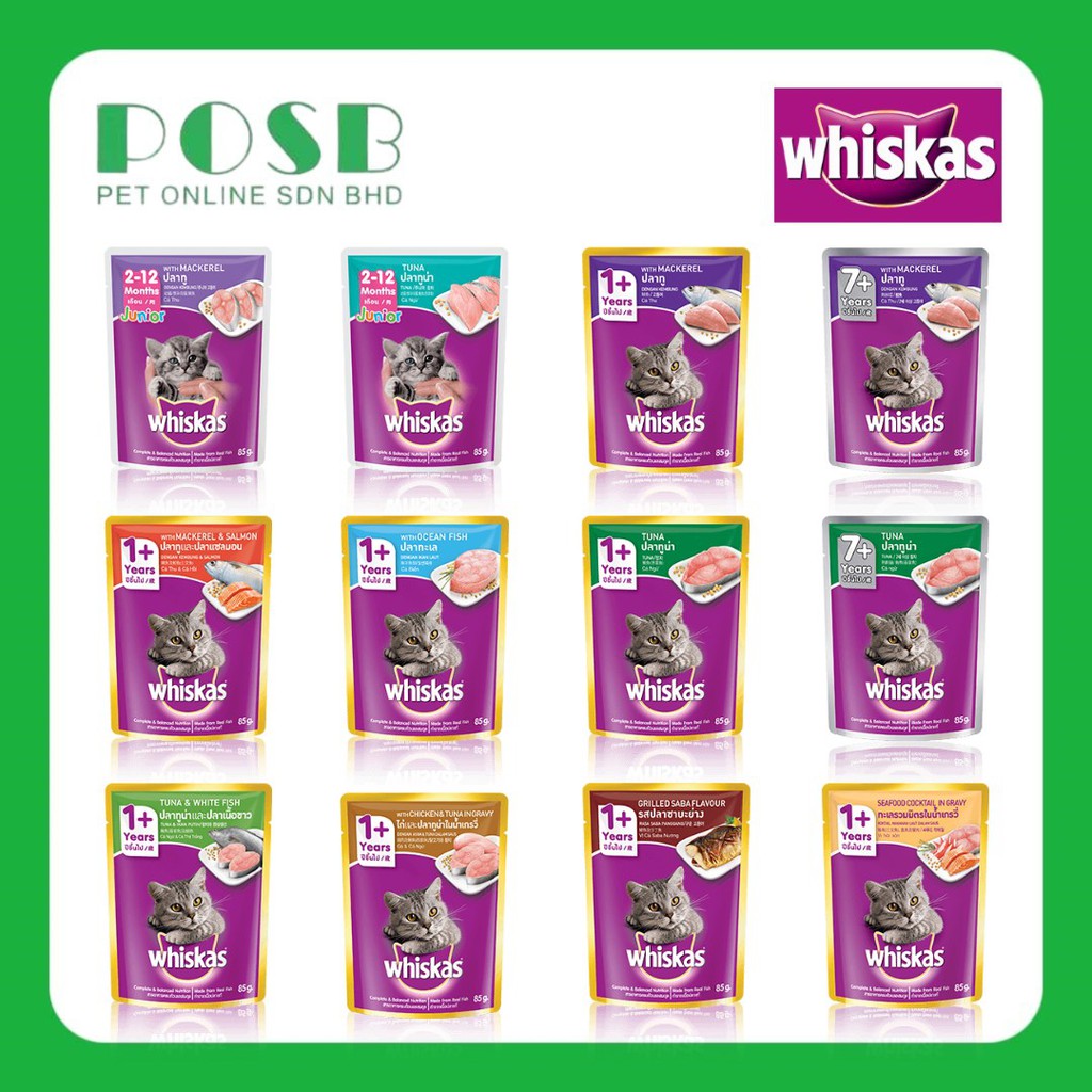 Whiskas wet best sale food pouches