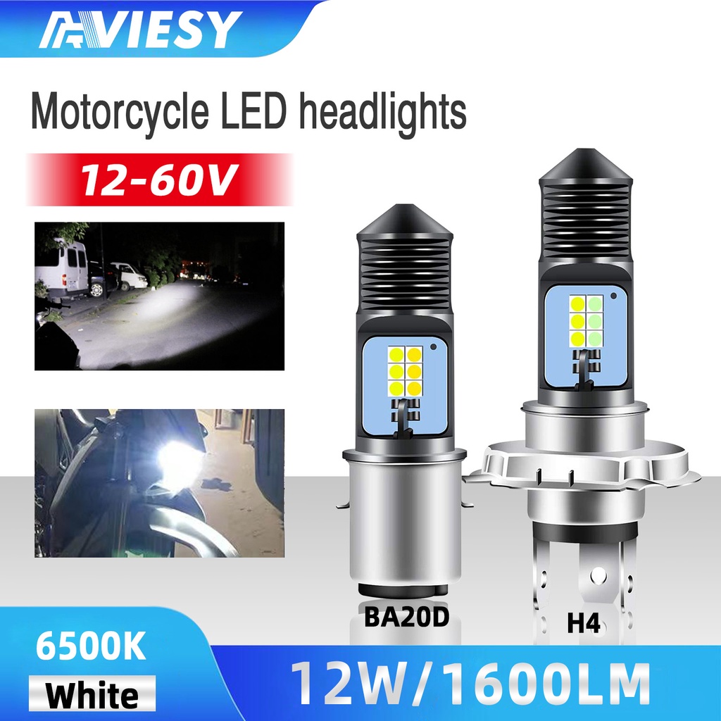 Cheap 1Pc 1600Lm H4 LED Motorcycle Headlight 6W White Green Hi/Lo