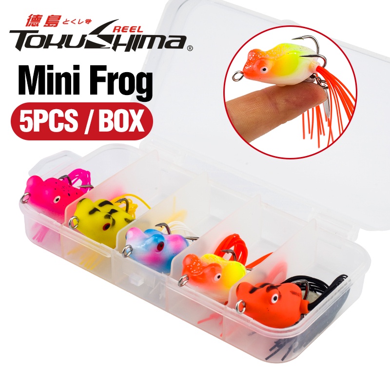 Cheap 5Pcs 3Cm-4.2G Frog Lure Soft Tube Bait Rubber Fishing Lures