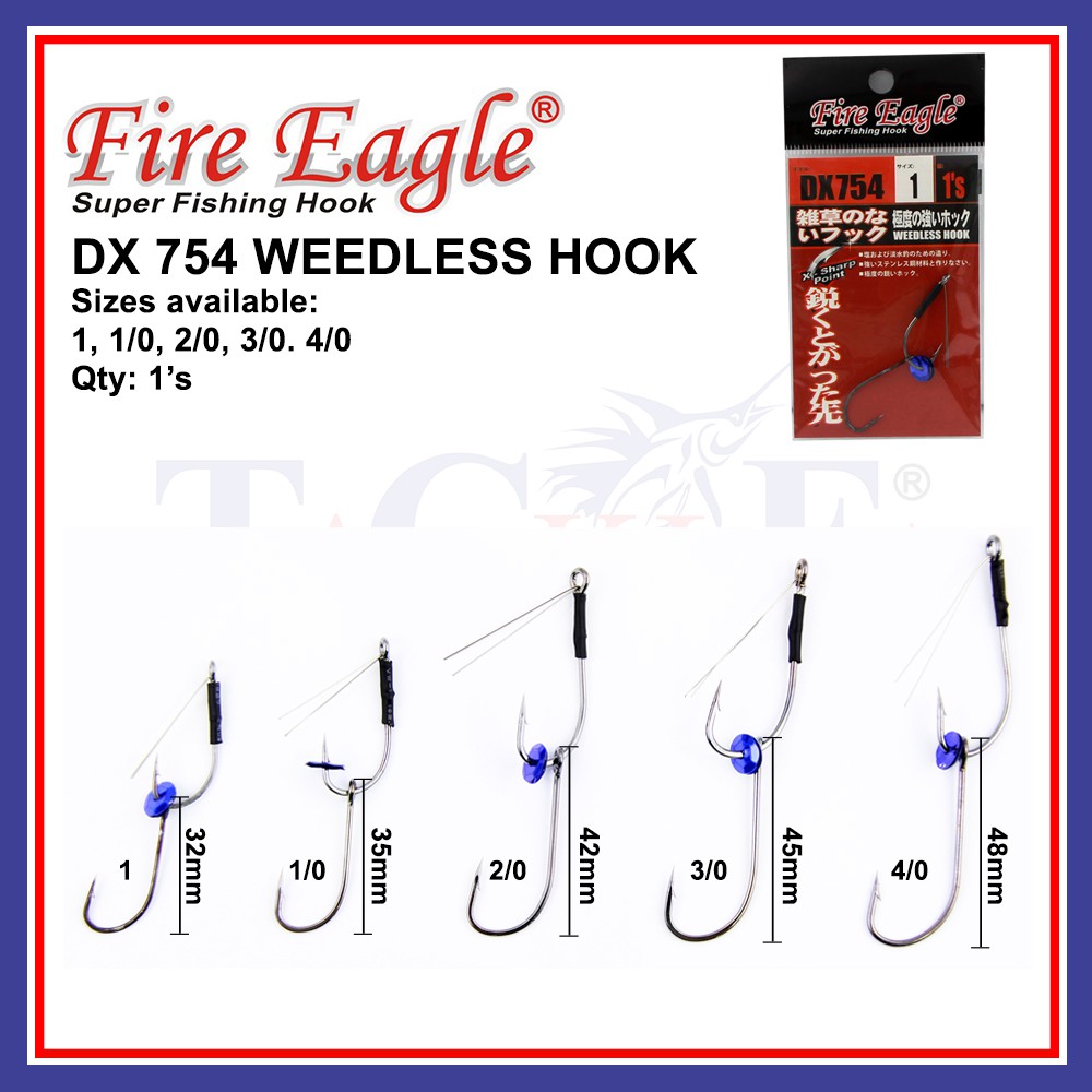 1pcs Fishing Hook Fire Eagle Weedless Hook - DX 754 / Mata Kail Pancing