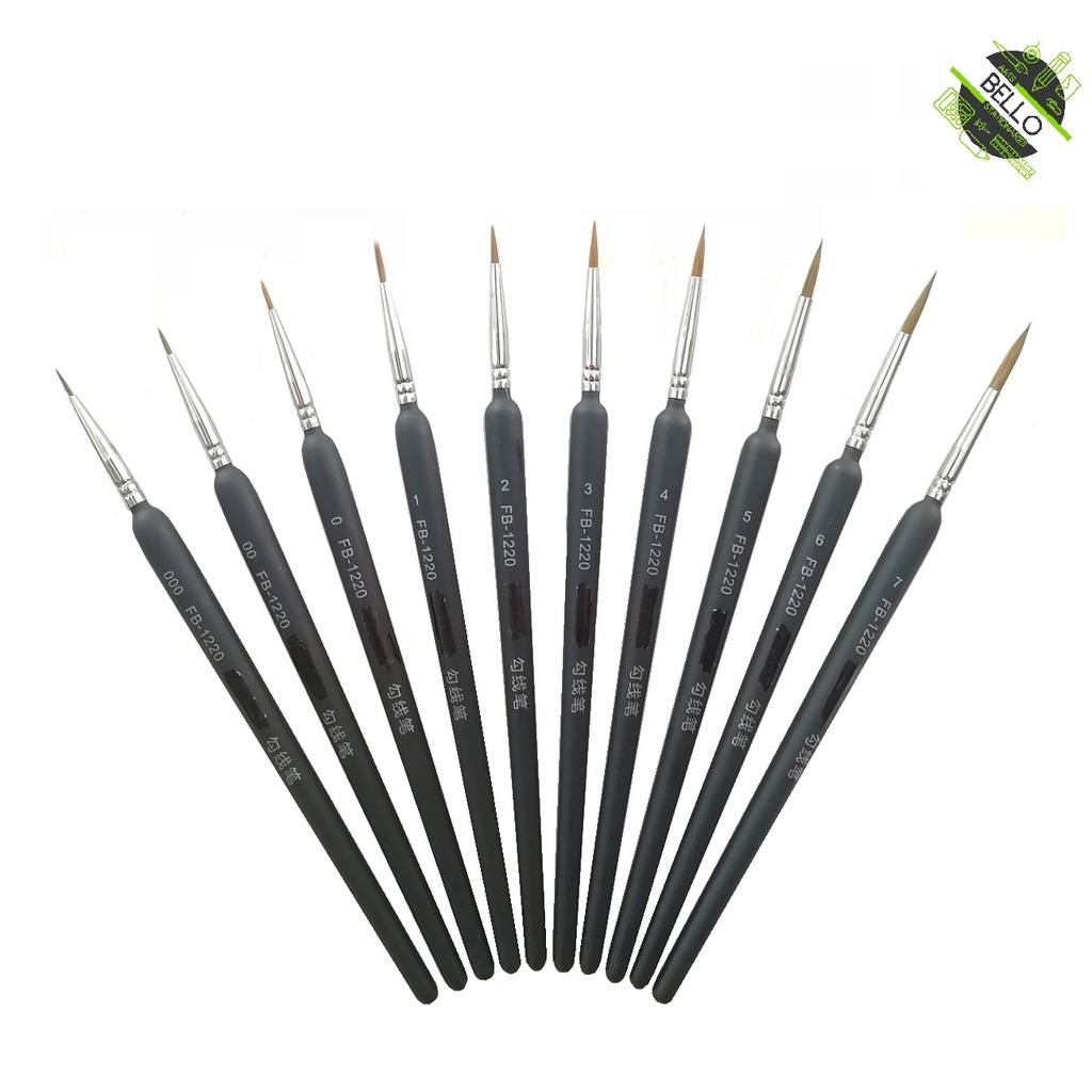  EXCEART 100Pcs 00 Hook line Pen Watercolor Model Paint Scale  Model Brush Filbert Brush Painting Supplies Oil Painting Brush Liner  Brushes for Painting Nail Miniature Pastels White Nylon