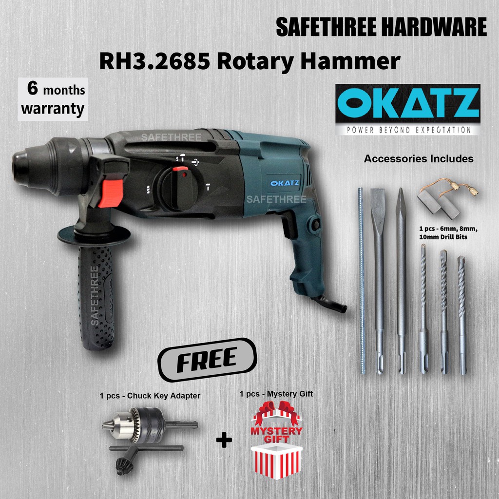 Okatz RH3.2685 3 Mode Combination Rotary Hammer Drill 850W F.O.C