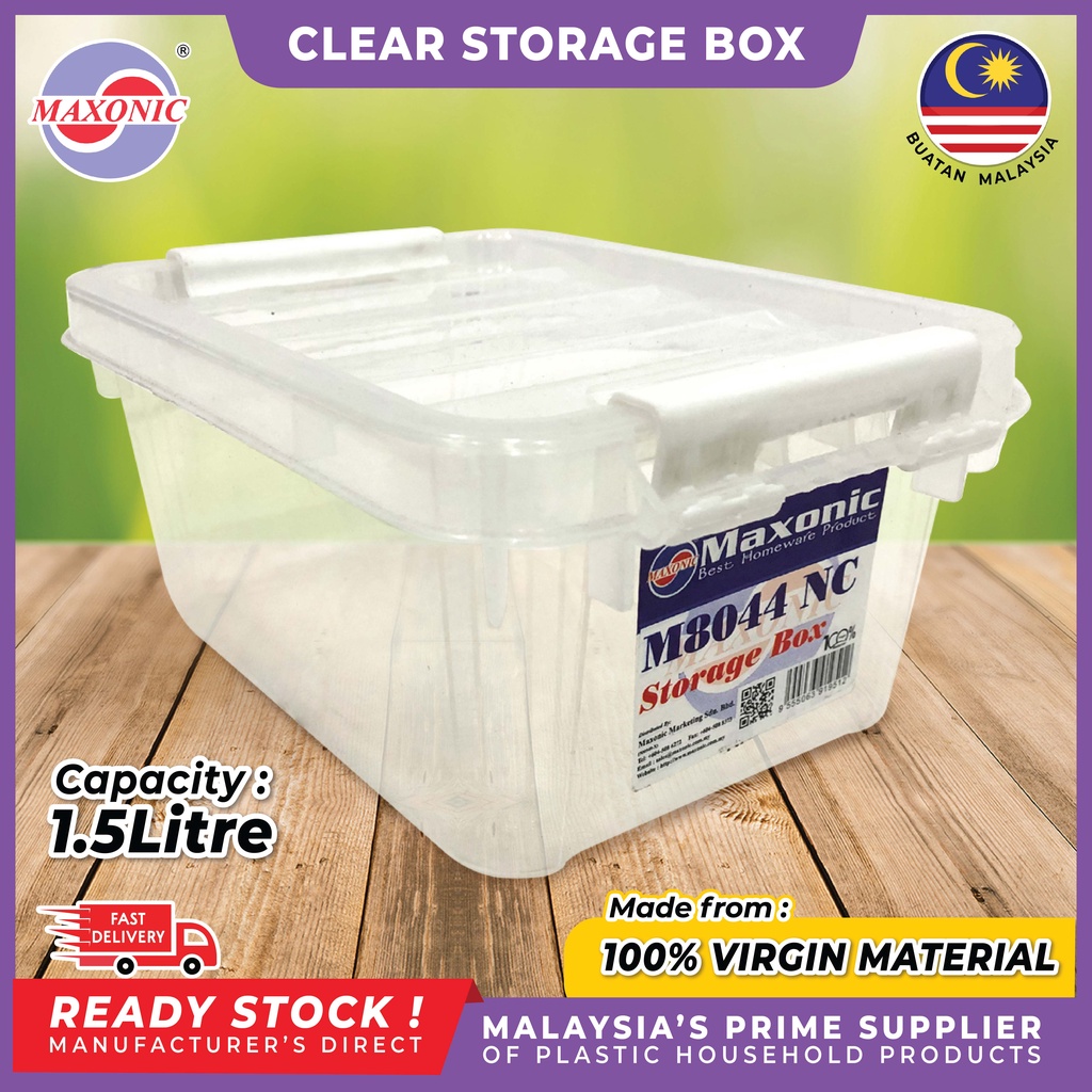 MAXONIC 1.5L MINI STORAGE BOX WITH LOCKABLE CLIP