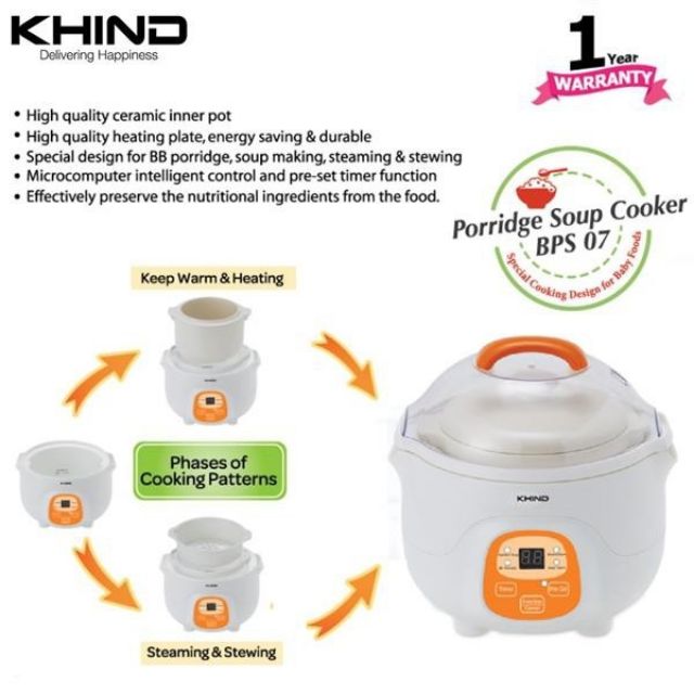 How to use online khind baby porridge cooker