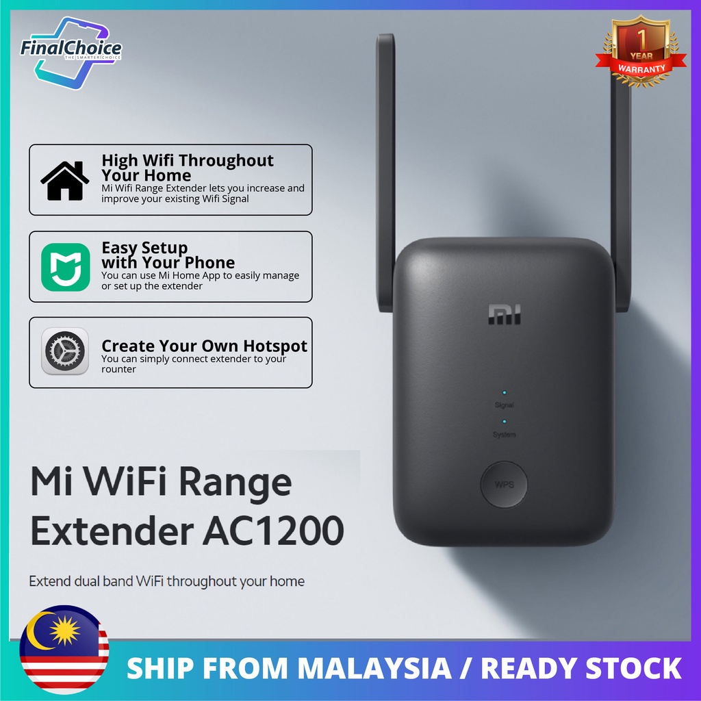 Xiaomi Mi RA75 AC1200 WiFi Range Extender WiFi Booster Dual Band