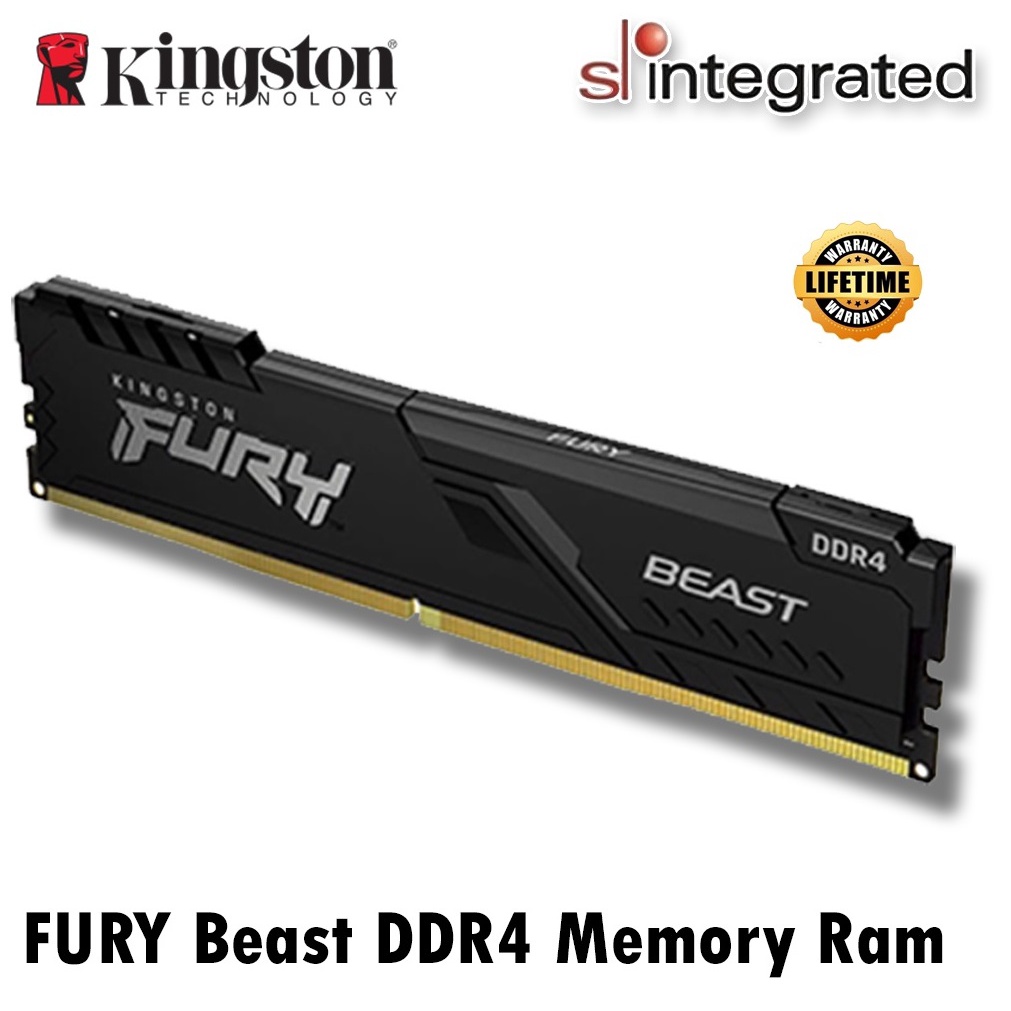 Kingston FURY Beast DDR4 (2666Mhz/3200Mhz ) PC Ram (Black