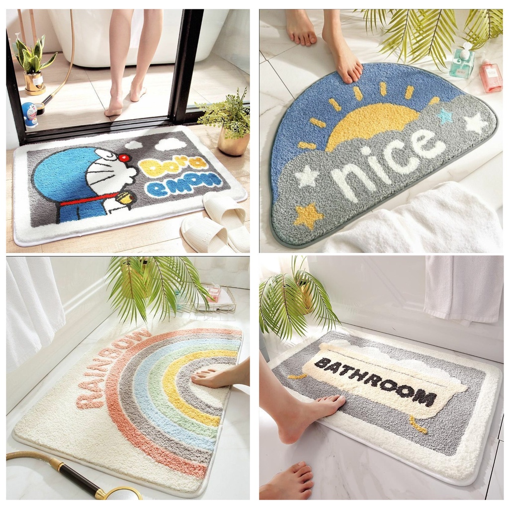 Funny Letter Print Shower Rug Non-slip Quick Dry Bathtub Floor Mat Water  Absorbent Bathroom Rugs Mat Washable Doormat Home Decor - AliExpress