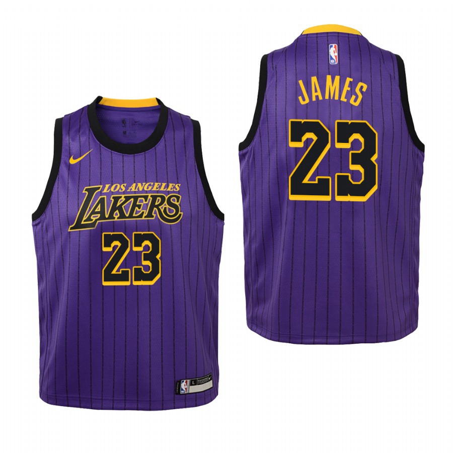 Purple pinstripe store lakers jersey