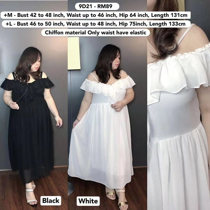 Plus size Malaysia Ready Stock Maxi Dress Bust 42 to 50 inch 106