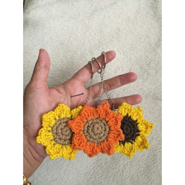 Crochet Flower Bag Charm 