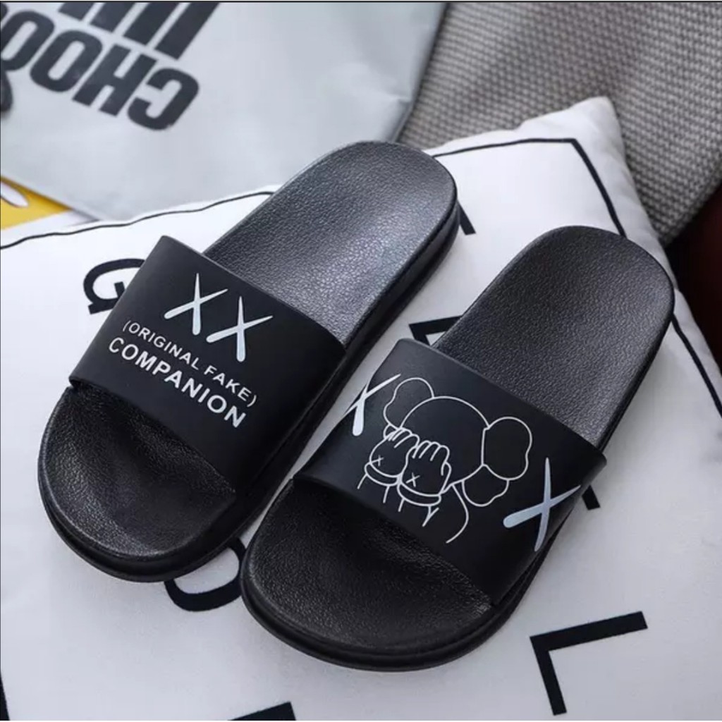 KAWS Design sandals and slippers men and women. Shopee Malaysia