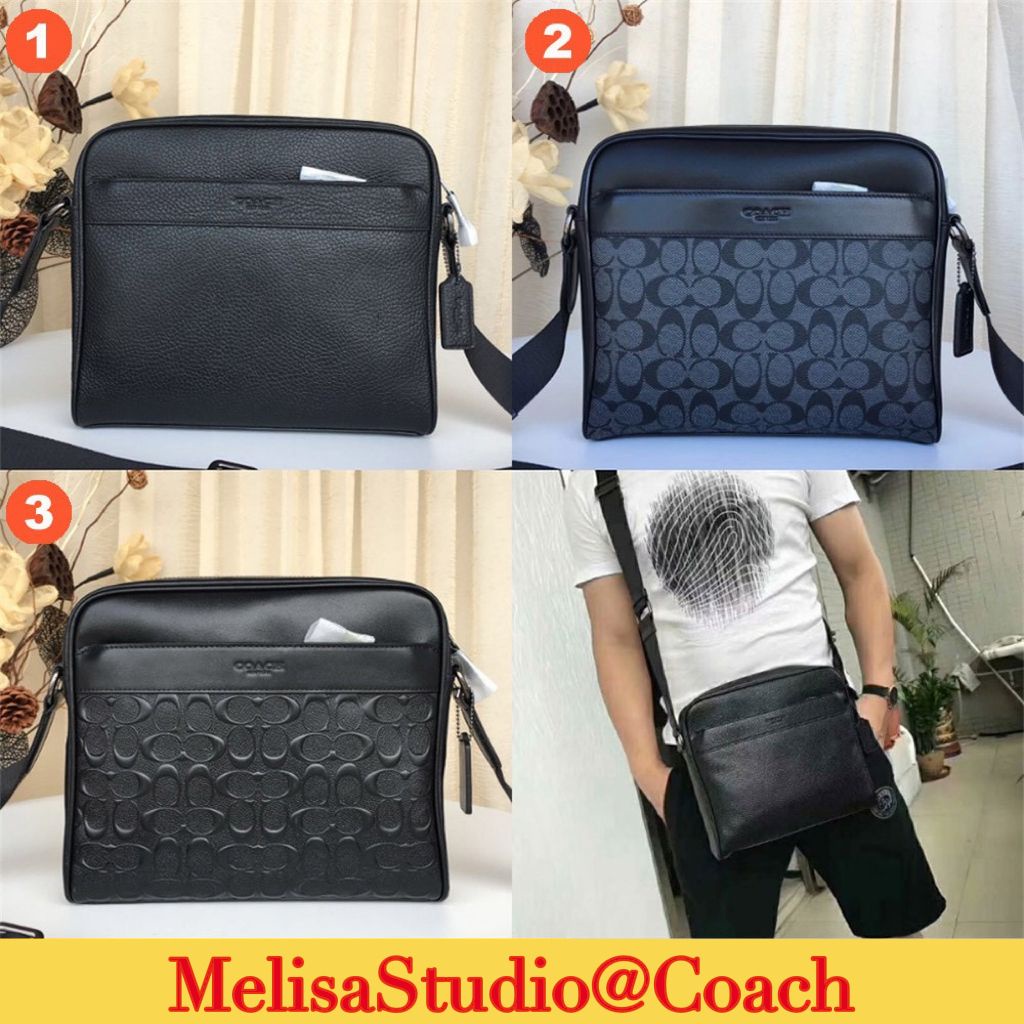 Coach signature leather camera bag hot sale