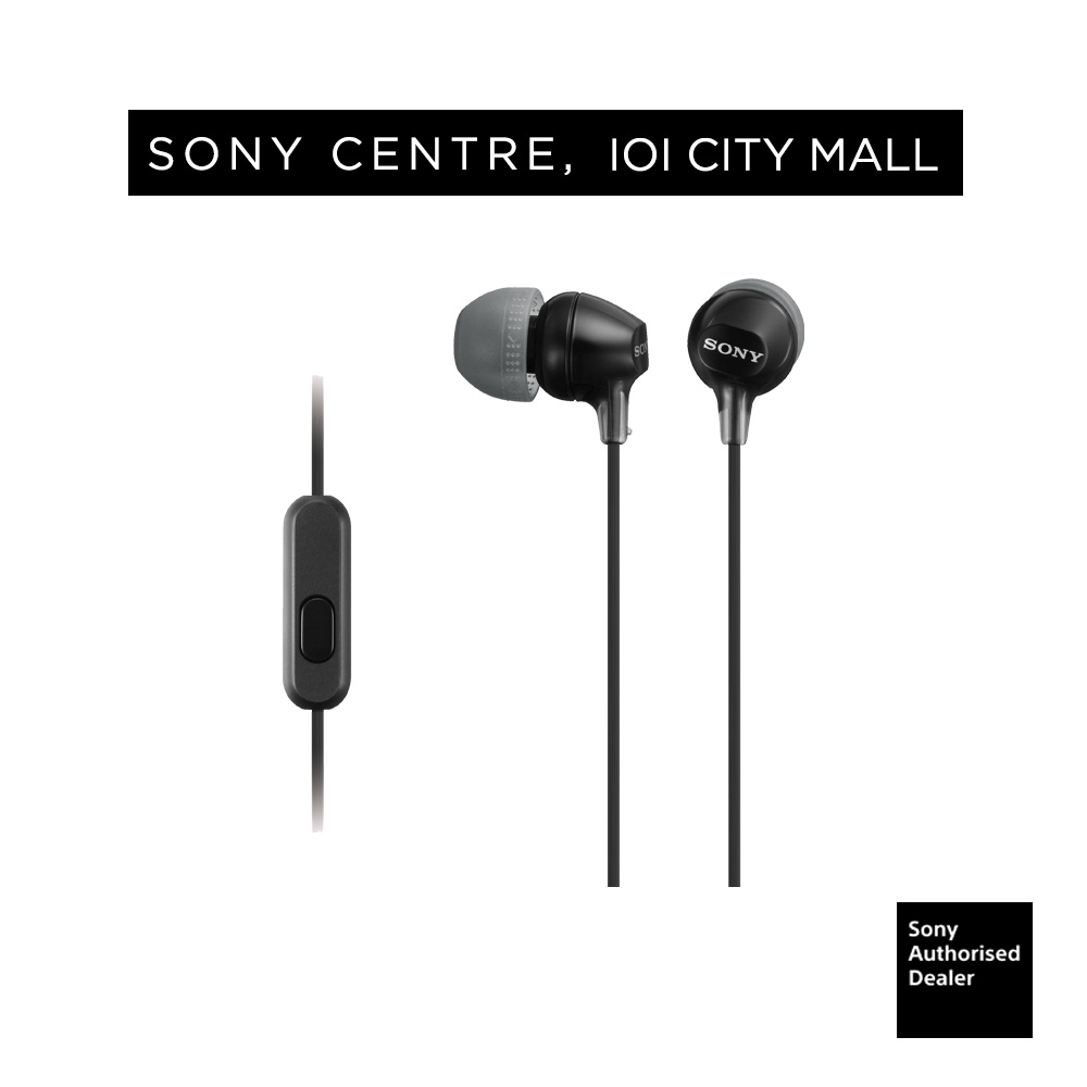 Sony MDR EX15AP In ear Headphones I With Microphone I 1 Year Sony