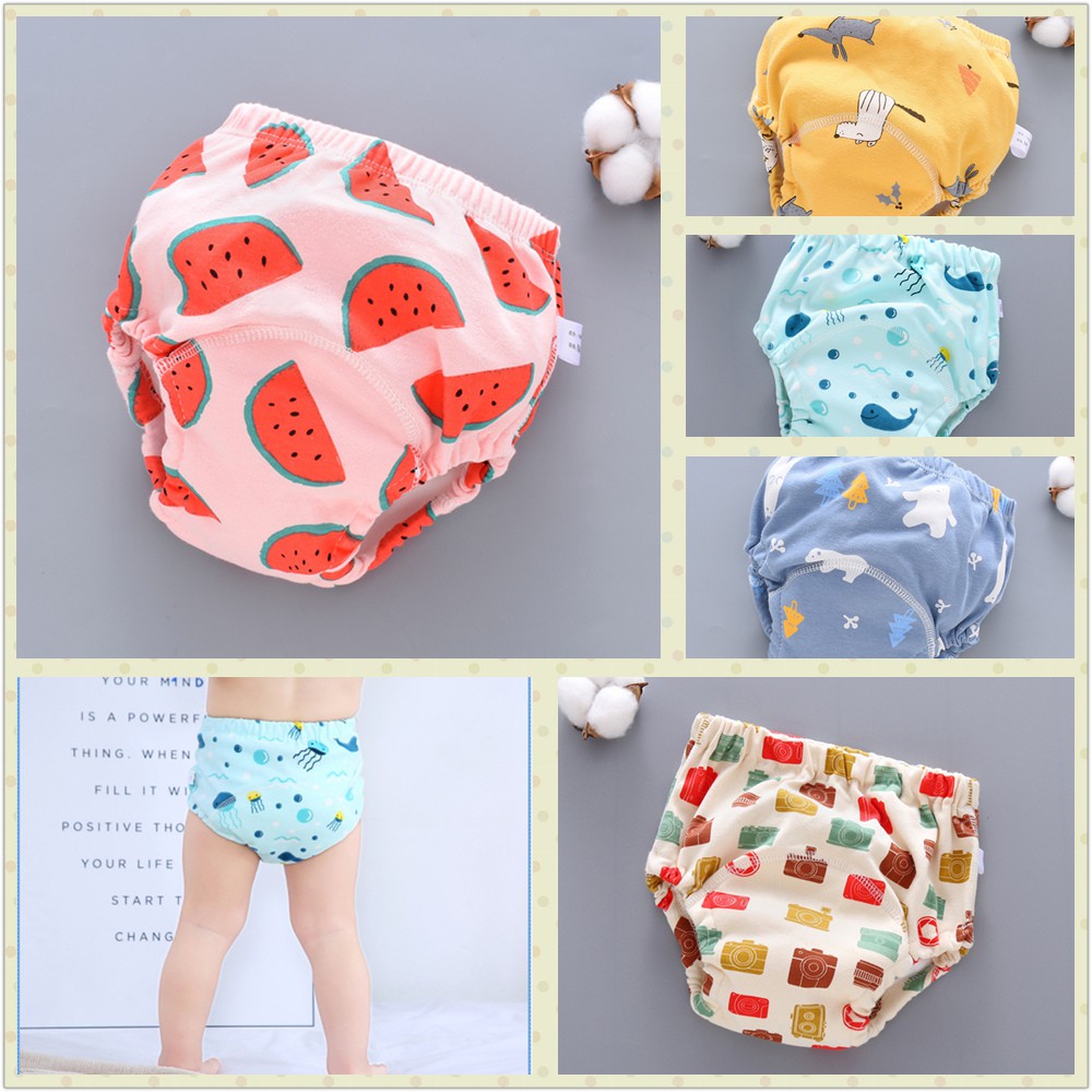 Baby training pants washable 6 layers of gauze diaper pockets learning pants  baby cloth diapers breathable diapers