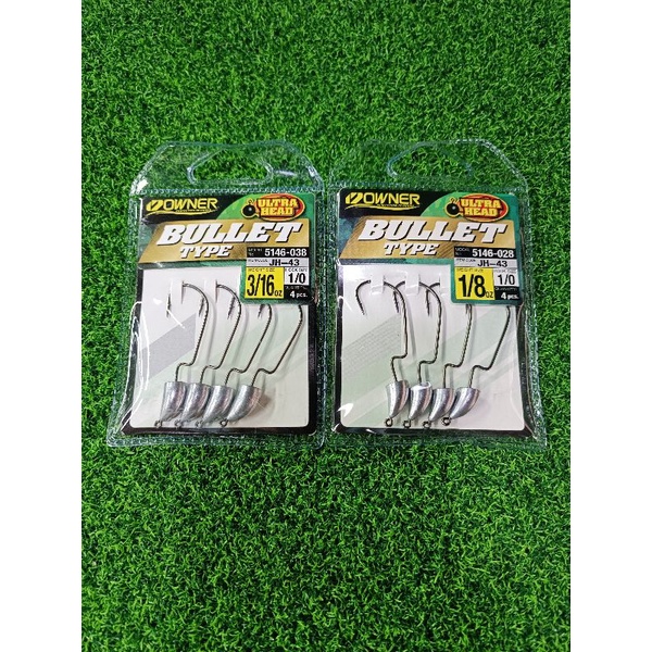 Owner BULLET TYPE Size 1/0 Hooks - Size 3/16 oz