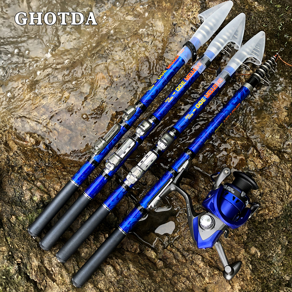 GHOTDA Telescopic Rock Fishing Rod High Quality 1.5m-3.0m carbon
