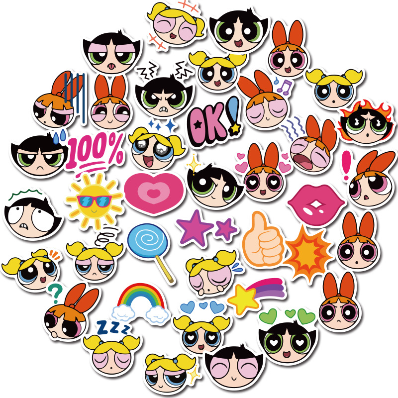 Powerpuff Girls Stickers, Journal Stickers, Scrapbooking Cartoon