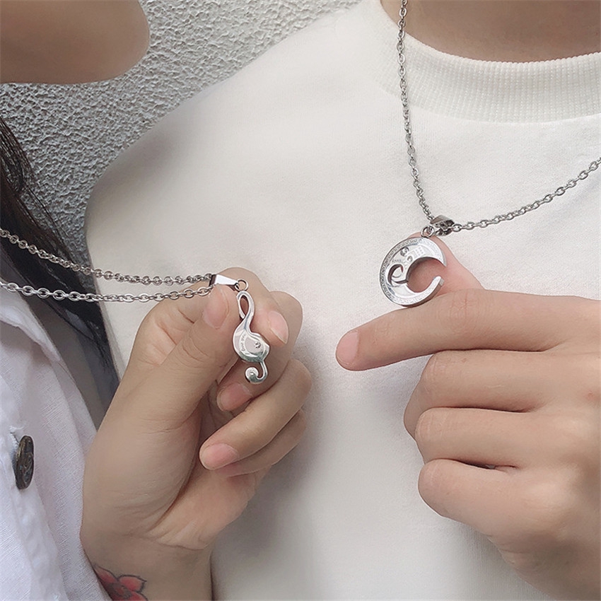 Korean Couple Necklace Titanium Necklaces Pendants Cute Necklaces For  Couples Matching Necklaces For Couples GX627 - AliExpress