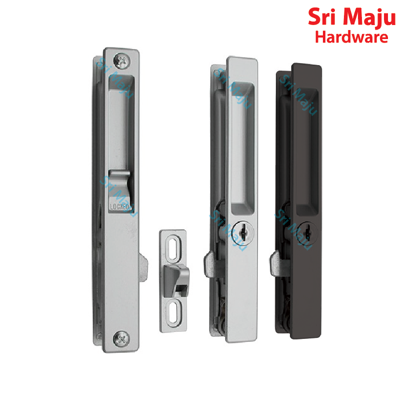 MAJU SGL A6 Quality Sliding Glass Door Handle Lock Silver Brown