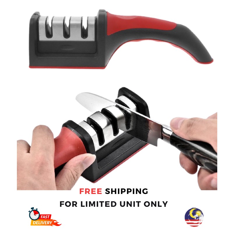 Multifunctional 3-stage Handheld Knife Sharpener, Quick Ceramic