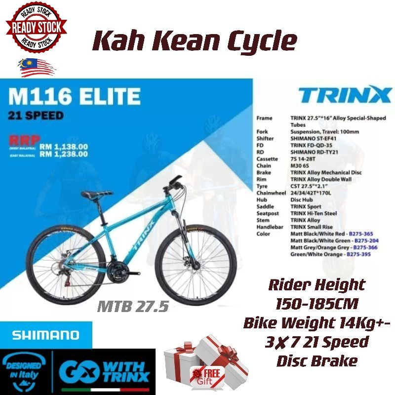 TRINX BIKE M116 Elite Italy Mountain Bike Basikal Mtb