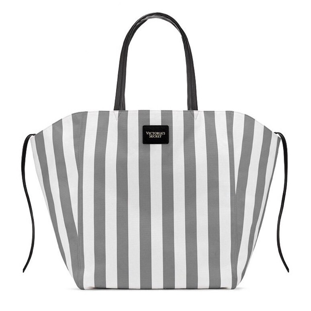 Victoria's secret black online and white striped bag