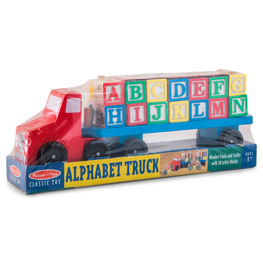 Melissa and doug alphabet online blocks wooden truck