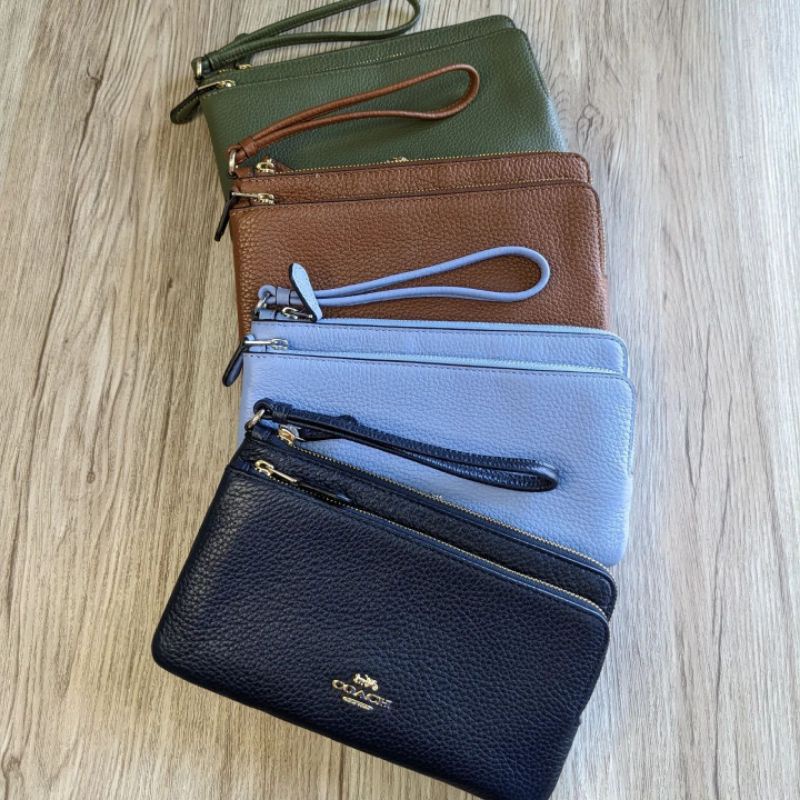 Coach double best sale zip wallet wristlet