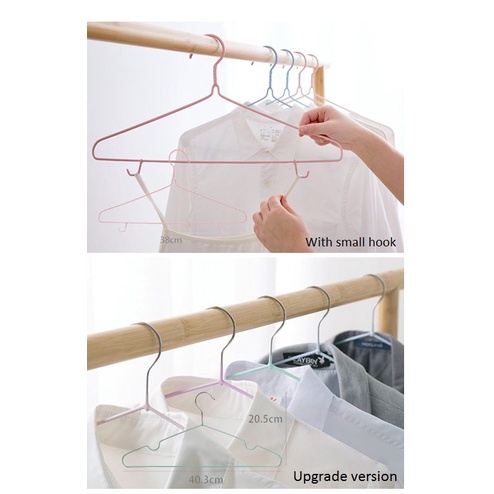 10pcs Anti-slip Clothes Hangers 38cm Plastic Coated Wire Clothes Drying  Rack, Clothes Support, Clothes Hanging, Without Trace, Suitable For Clothes  Shop, Household