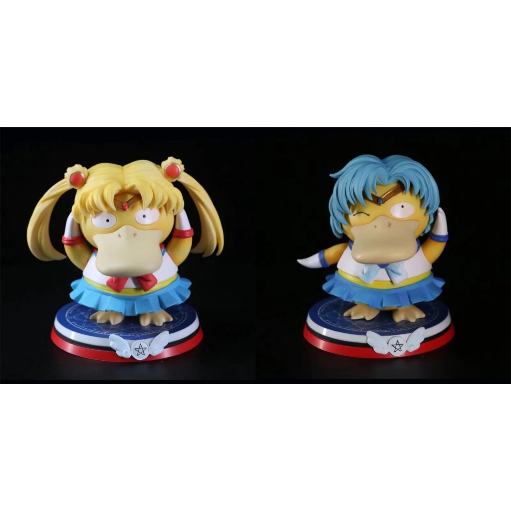 Anime Pokemon 2 Styles Psyduck Cos Sailor Mercury Sailor Moon Figure Toys  Collectible Figurines