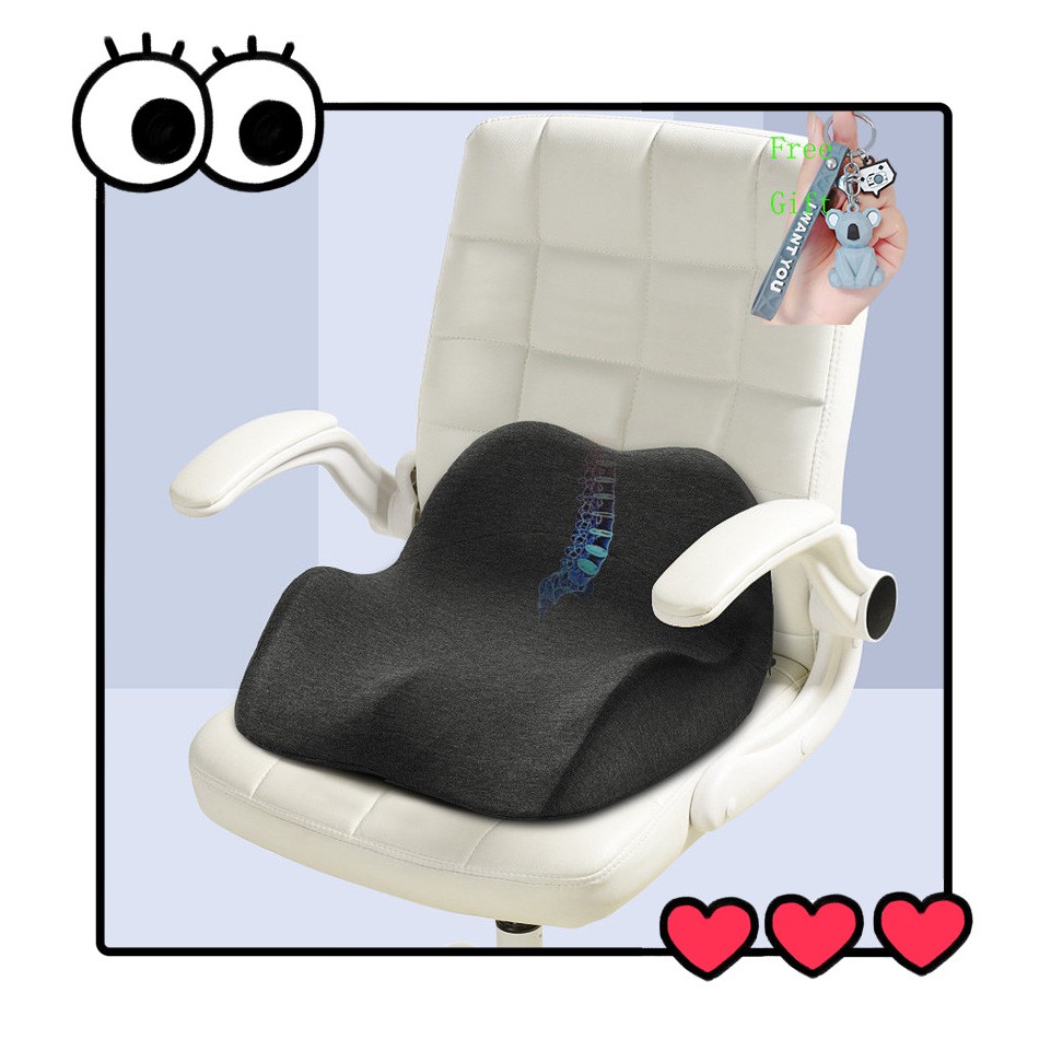 L Shape Memory Foam Seat Back Cushion Orthopedic Coccyx Spine Mat