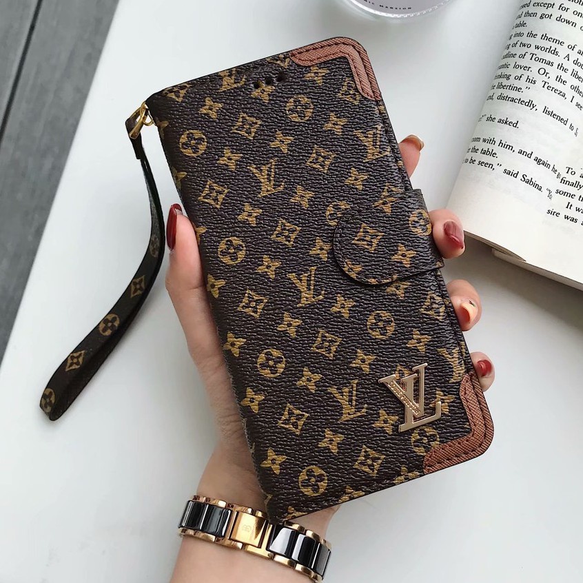Louis Vuitton Leather Wallet Case iPhone 15 14 13 12 11 Pro Max