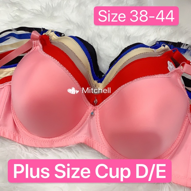 Plus Size Cup D/E Wired Padding Bra Size 38-44