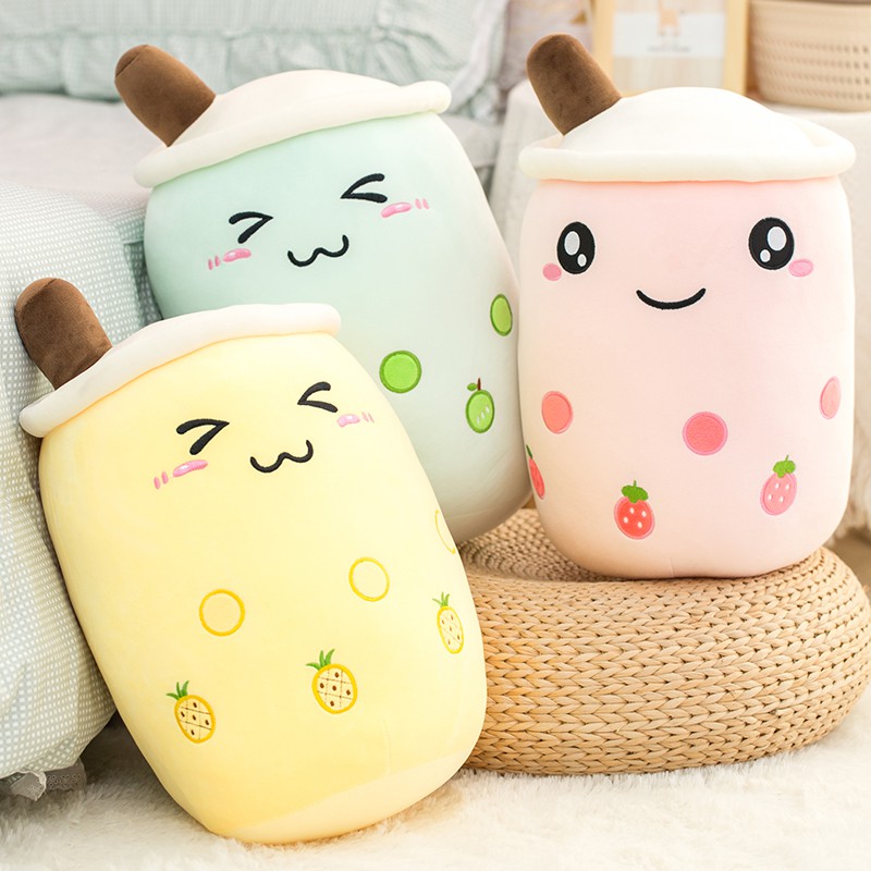 📣【READY STOCK】New Creative Cute Fruit Bubble Milky Tea Plush