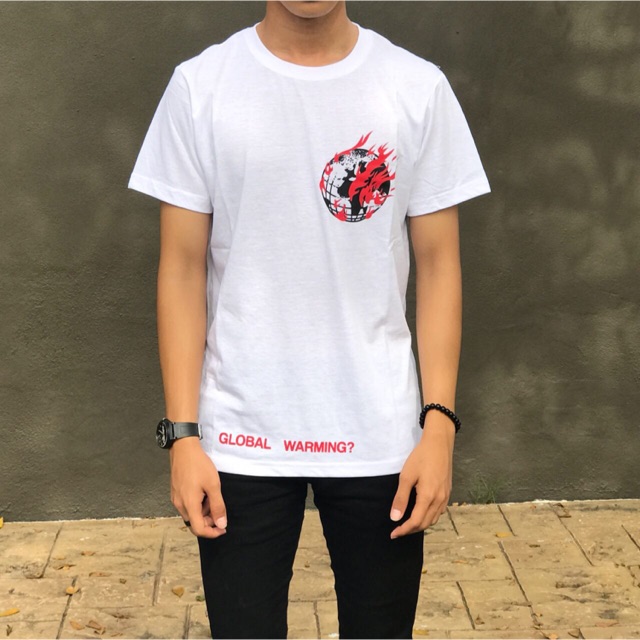 Off white global warming hot sale shirt