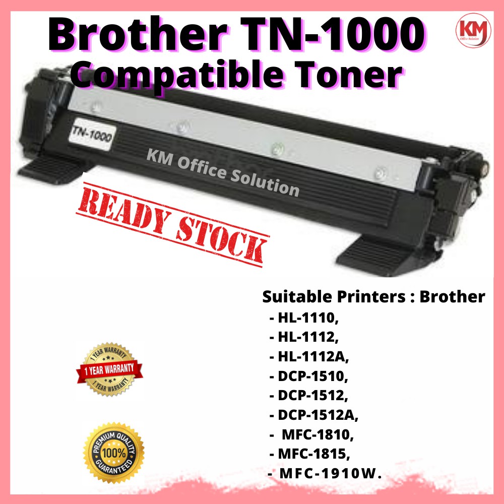 Brother TN1000 TN-1000 TONER Catridge Tn 1000 Compatible HL 1110 DCP 1510  MFC 1810 MFC 1815 HL 1210W DCP 1610W HL 1210W