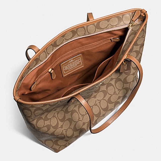 Coach Tote Bag Zip Authentic Original Signature handbag beg jenama
