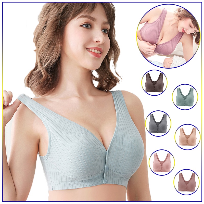 Cotton Nursing Bra Summer Breathable Breastfeeding Bras for Women Maternity  Bra Plus Big Size Easy Feeding Bra Wire Free