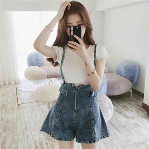 Denim Overalls Women 2020 Korean Version Versatile High Waist Wide