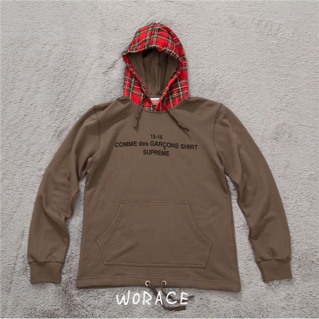 Supreme cdg sale plaid hoodie