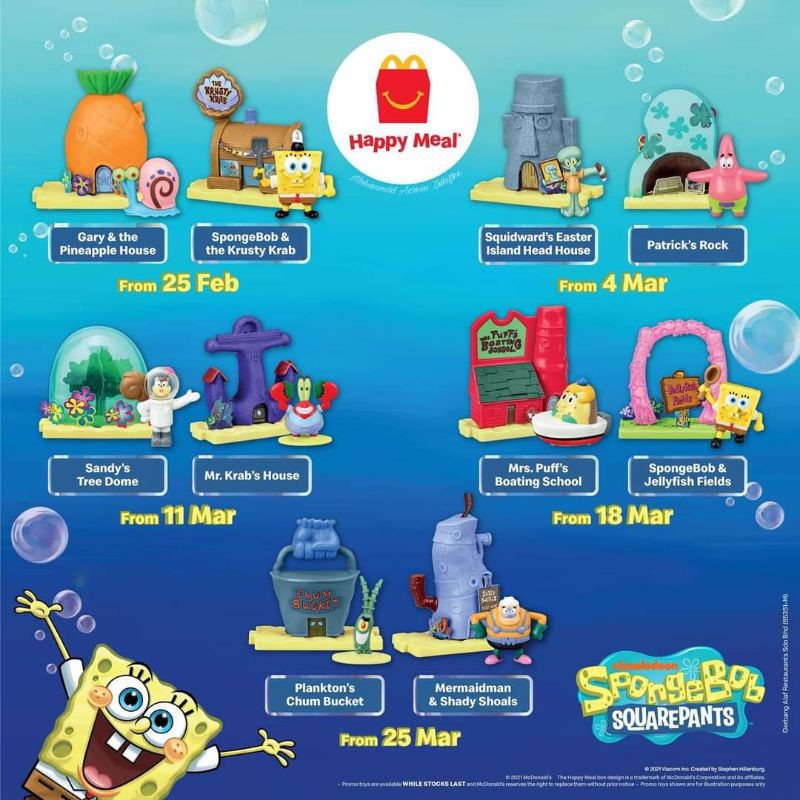 Ready Stock McDonald s Happy Meal Toys Spongebob and Squarepants