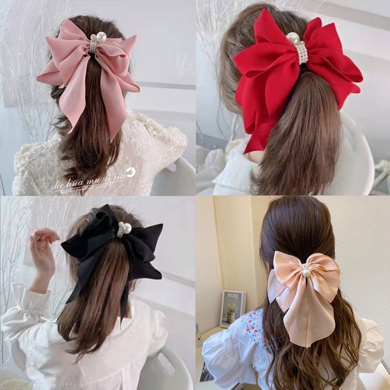 Pearl Bow Hair Clips, Korean Accessories