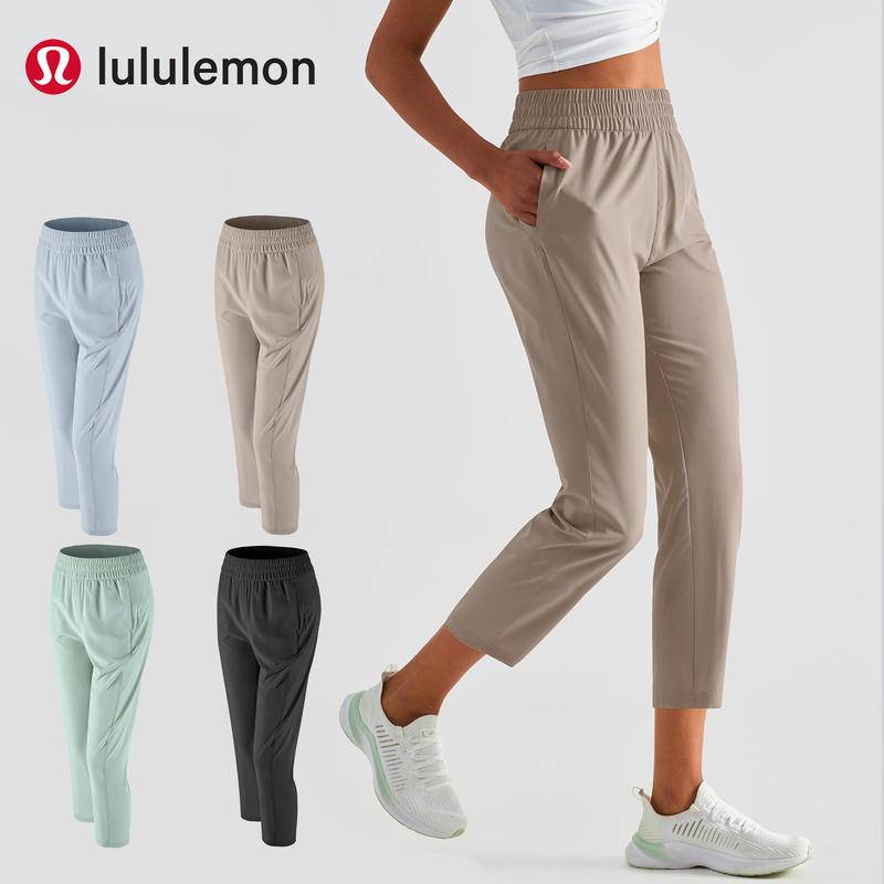 Lululemon Loose Cropped Trousers New Quick Dry Sports Pants Women  Comfortable Sunscreen Casual Pants Wide Foot Fitness Pants